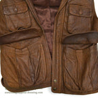 1980's BANANA REPUBLIC PHOTOJOURNALIST LEATHER VEST ... M