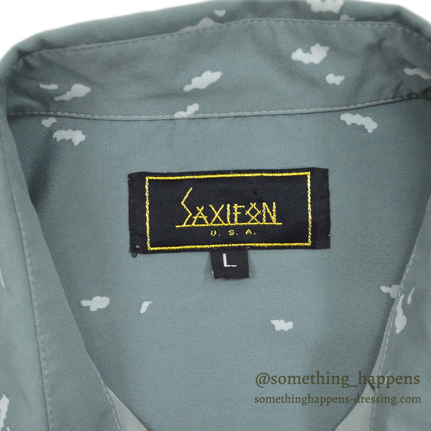 1980's〜 SAXIFON ART CLOUDS & SCALY PRINT SHIRT ... L