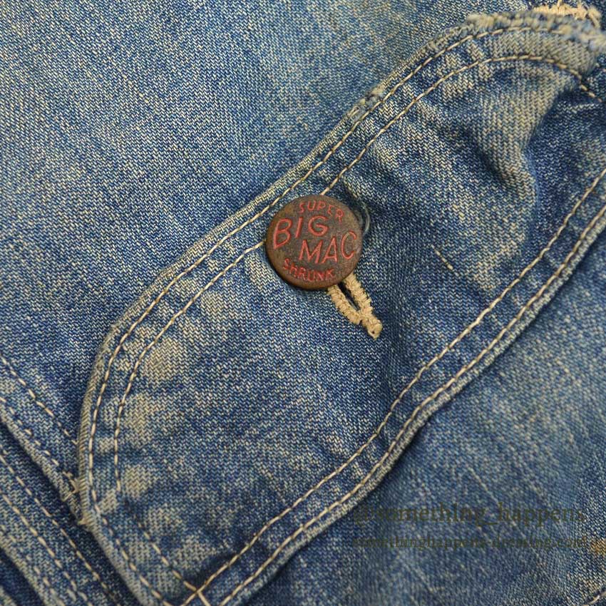 1940's SUPER BIGMAC DENIM OVERALL AS IS ... W38/L26