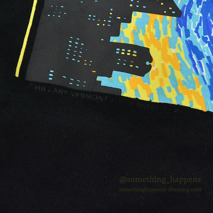 1990's JERZEES STARRY NEW YORK NIGHT ゴッホ パロディ ART T-SHIRT ... L