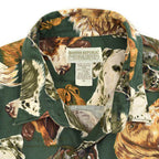 1980's BANANA REPUBLIC SAFARI & TRAVEL DOG PRINT SHIRT ... M