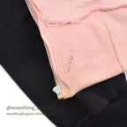 1950's DEADSTOCK HEALTHKNIT BLACK/PINK ZIP UP SWEAT SHIRT ... M