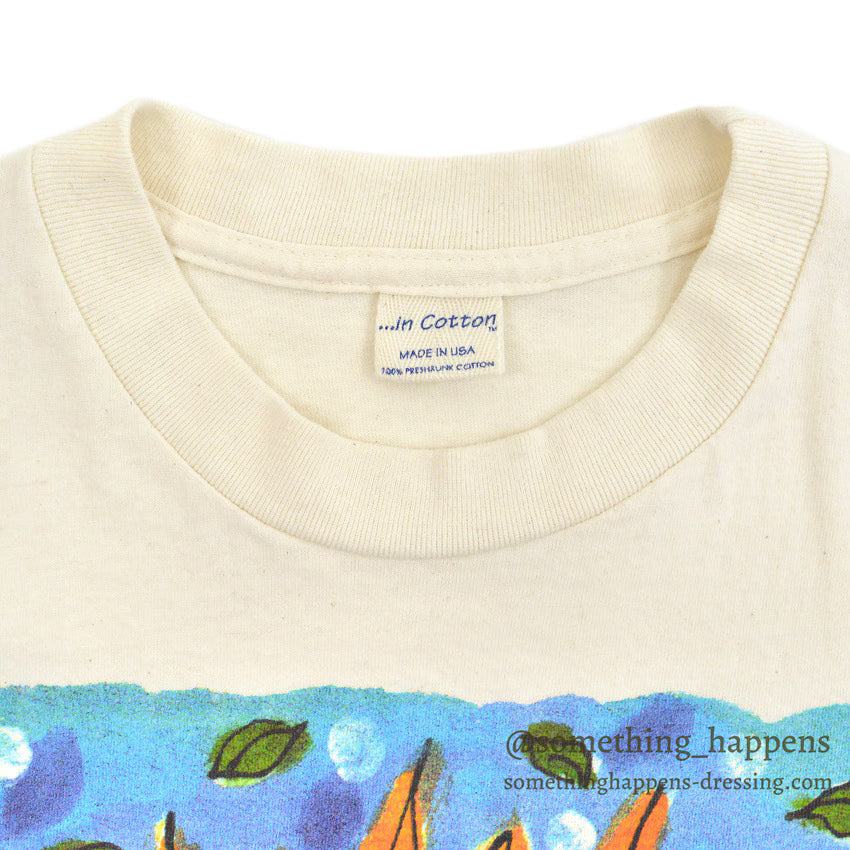 1990's ...IN COTTON SUNFLOWER ART BIG PRINT T-SHIRT ... L/XL