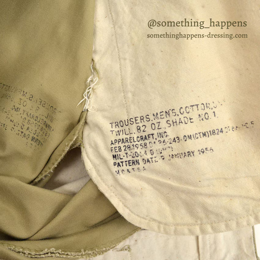 1950's USARMY TROUSERS MEN'S, COTTON UNIFORM TWILL... W31/L30