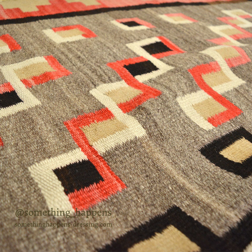 c.1920's NAVAJO RUG WHIRLING LOGS SWASTIKA... 212cm/145cm