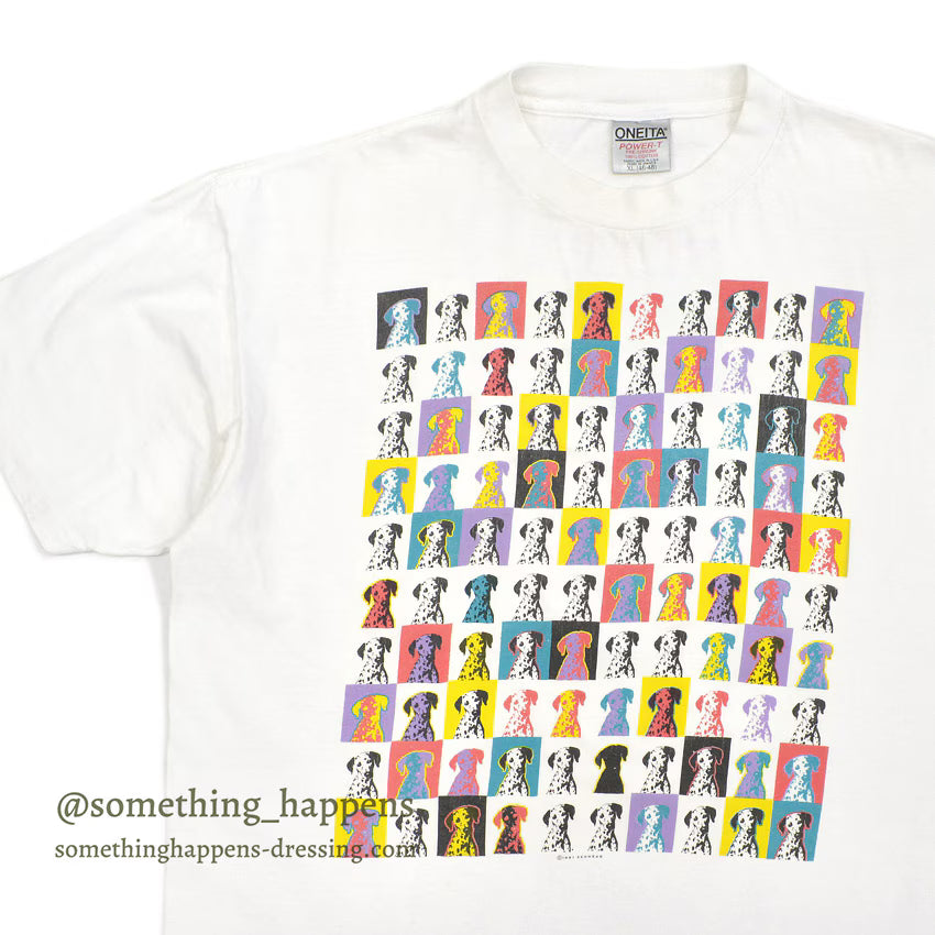 1990's ONEITA DALMATIANS Andy Warhol PRINT T-SHIRT... XL