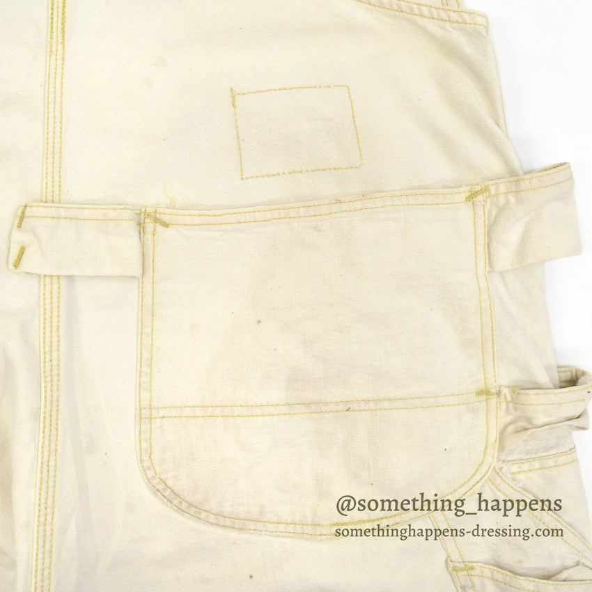 1950s Lee off-white double knee and apron overalls... W39/L28