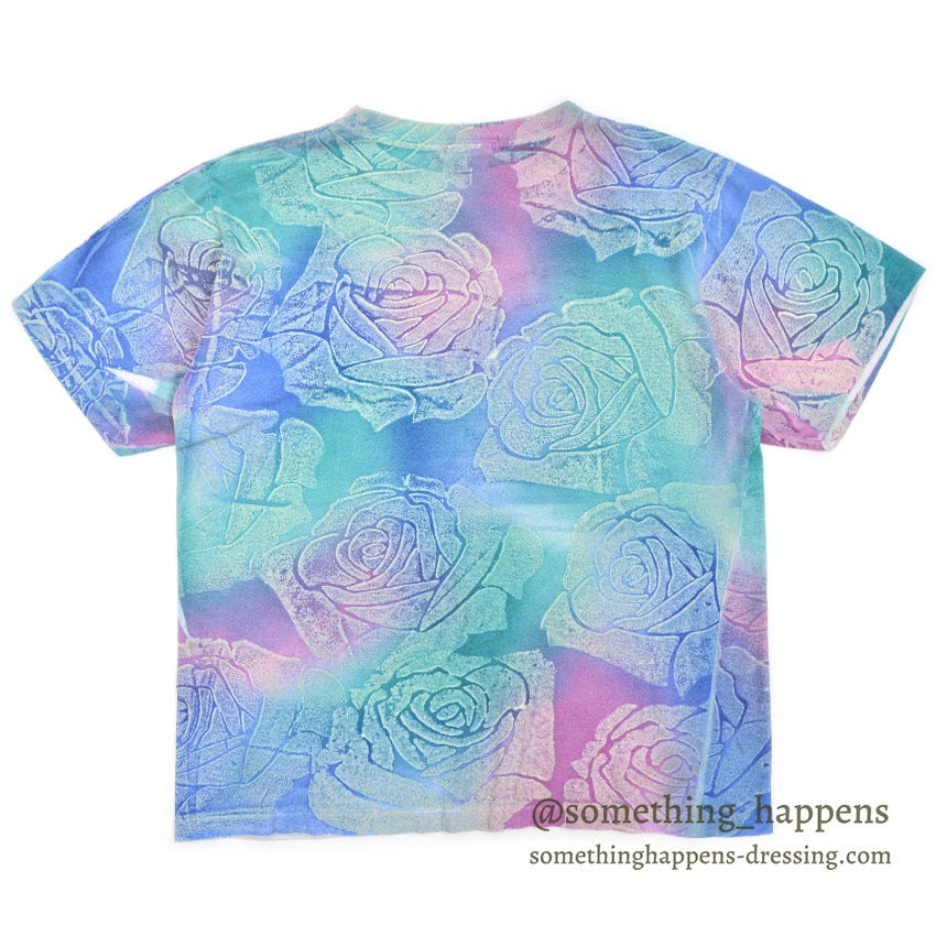 1990's CHEROKEE ALL OVER FLORAL ART PRINT T-SHIRT...M