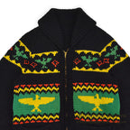 1950's INDIAN THUNDERBIRD HAND KNIT COWICHAN SWEATER BLACK...