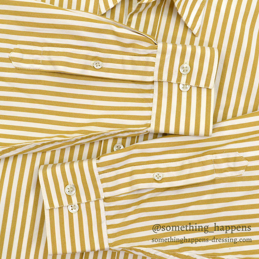 1980's BANANA REPUBLIC SAFARI & TRAVEL STRIPE SHIRT ... M