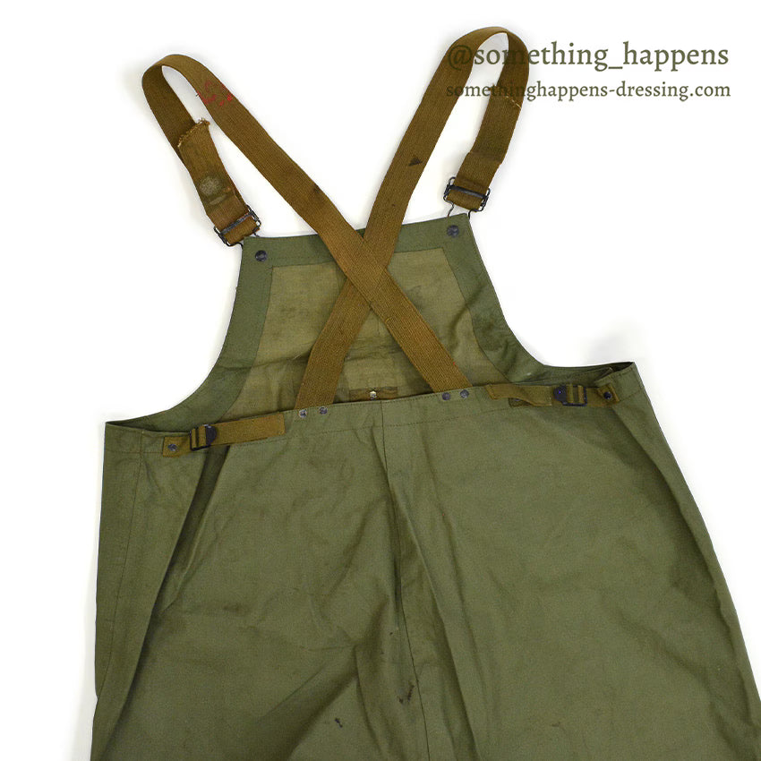1940's USNAVY WW2 RAIN BIB OVERALL STENCIL... MEDIUM
