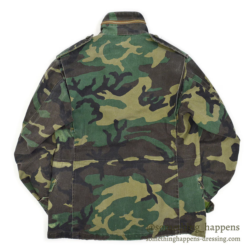 1980's M-65 WOODLAND TWILL CAMO JACKET... SMALL