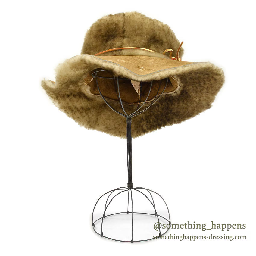 1980's~ BICK HAND MADE SHEARLING HAT MINT...L