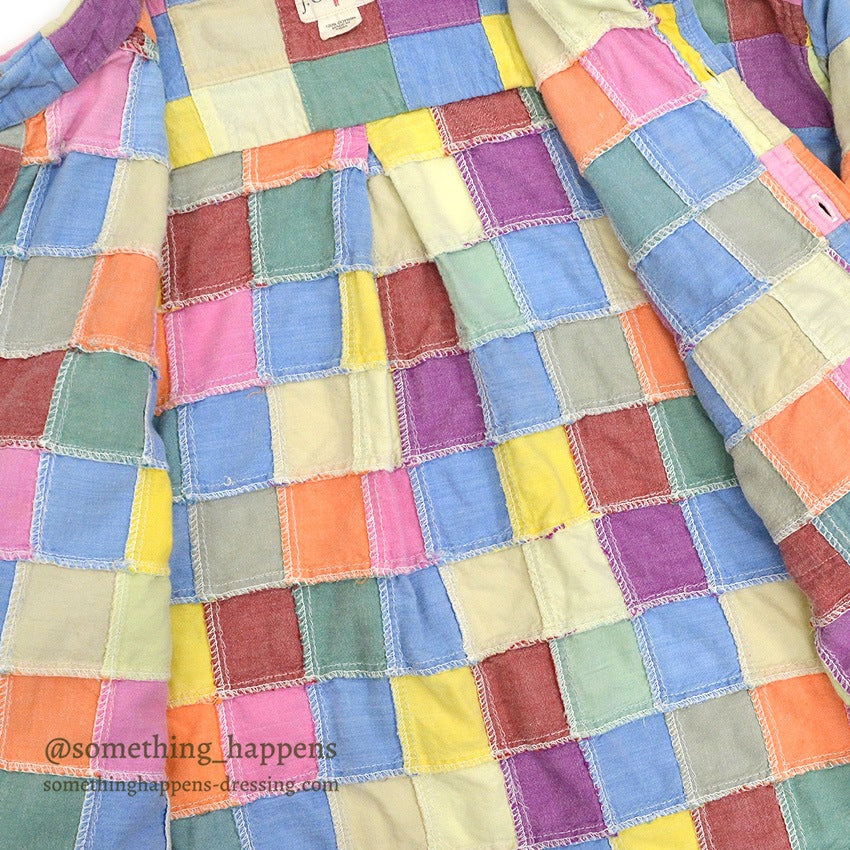 1990's J.CREW INDIA MADRAS PATCHWORK BD S/S SHIRT ... M
