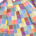 1990's J.CREW CRAZY COLOR PATCHWORK BD L/S SHIRT ... M