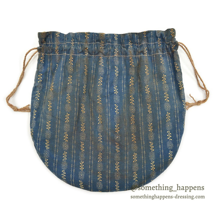 ~1920's INDIGO CALICO FABRIC BAG...