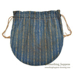 ~1920's INDIGO CALICO FABRIC BAG...