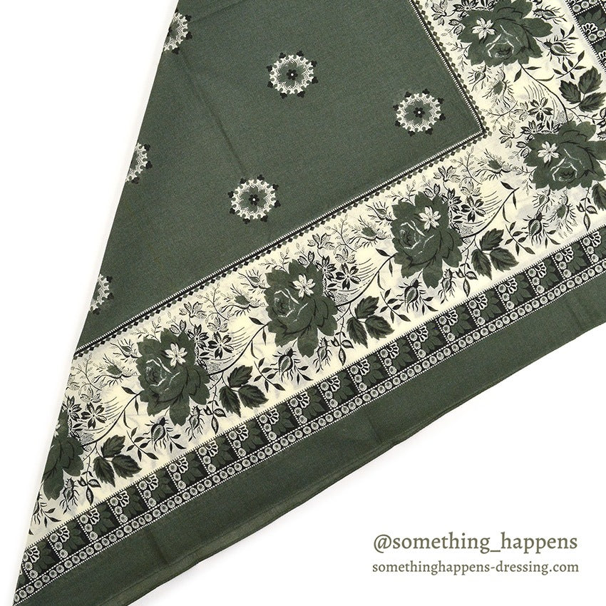 1980's DEADSTOCK BANANA REPUBLIC SAFARI & TRAVEL BANDANA GREEN...