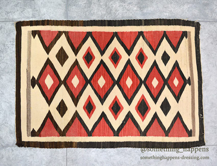 c.1930's NAVAJO RUG DIAMOND PATTERN... 135cm/92cm