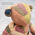 ANTIQUE CALICO PATCHWORK QUILTED TEDDY BEAR...