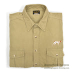 1980's DEERSKIN DOG EMBROIDERY CHAMOIS SHIRT... XL