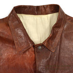 ~1980's UNKNOWN BROWN LEATHER JACKET TYPE 3RD ... Fits like 48