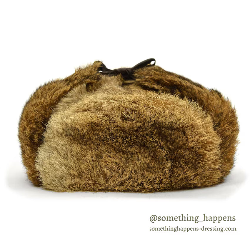 ~1980's DEADSTOCK LLBEAN NORTH KING NATURAL RABBIT FUR HAT...XL