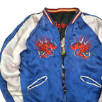 1950's JAPAN SOUVENIR JACKET Sukajan (Japanese souvenir jacket) with tiger face and red dragon design / AS IS...
