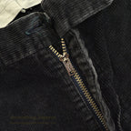 1960's BLACK CORDUROY SLACKS...W35/L28