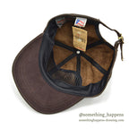 1980's DEADSTOCK ADVENTURE BOUND DARK BROWN LEATHER CAP...