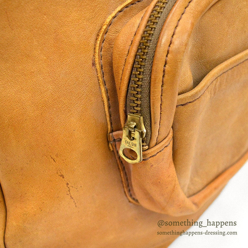 ~1970's BROWN OILED LEATHER BACKPACK...