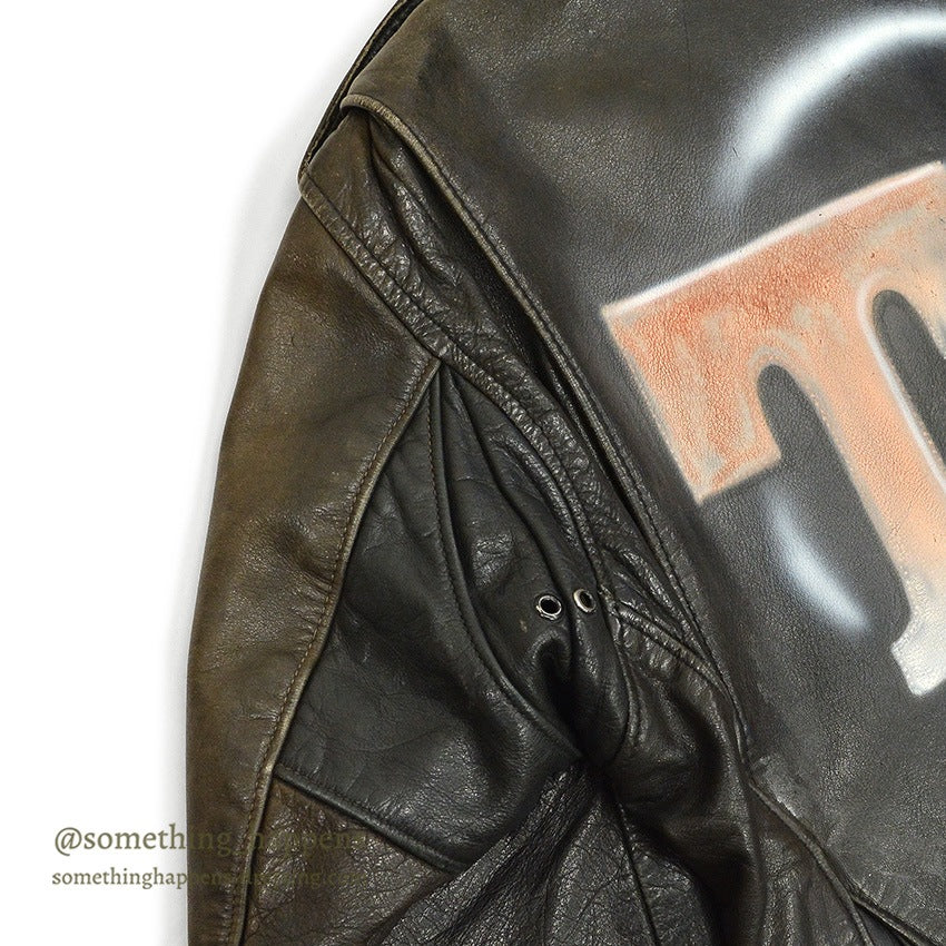 1980's SCHOTT 125 DOUBLE RIDERS JACKET BACK PAINT... 40