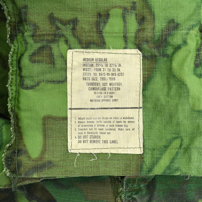 1970's USARMY ERDL MIX LEAF PANTS... MEDIUM-REGULAR