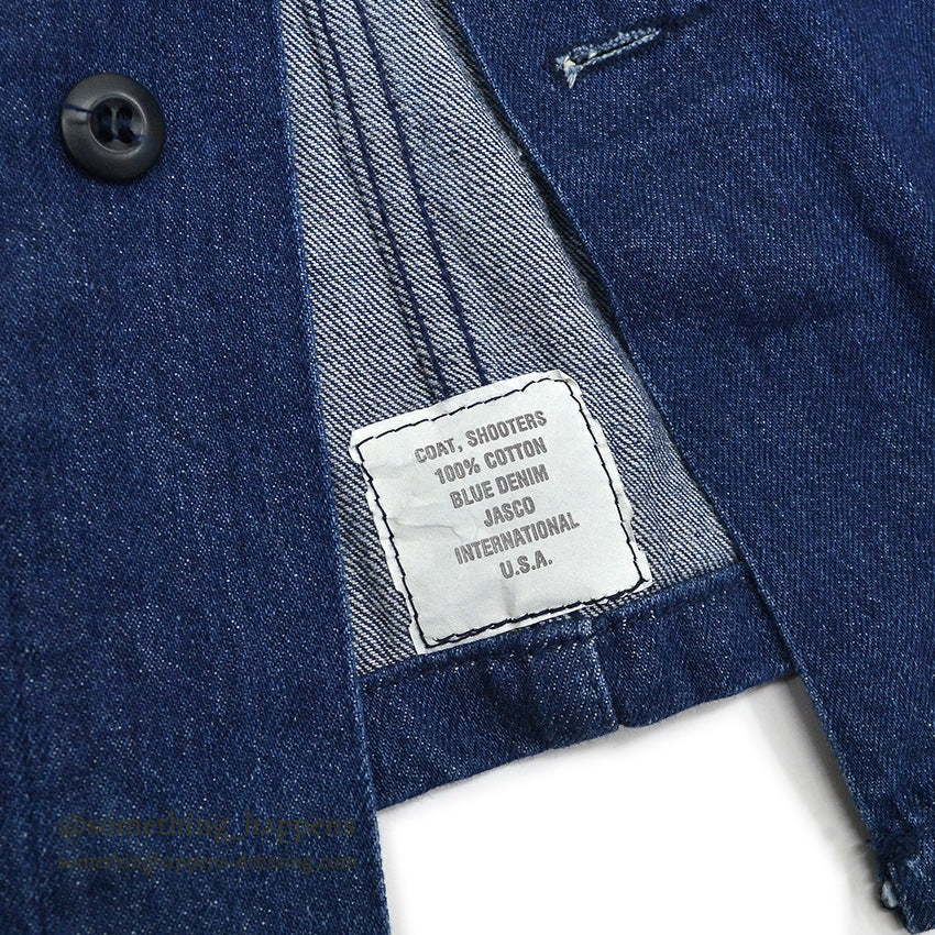 ~1980's USMILITARY COAT, SHOOTERS BLUE DENIM JACKET ... M
