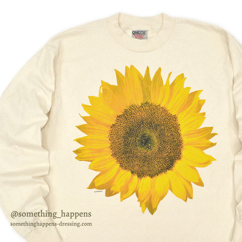 1990's DEADSTOCK ONEITA SUN FLOWER L/S T-SHIRT ... L