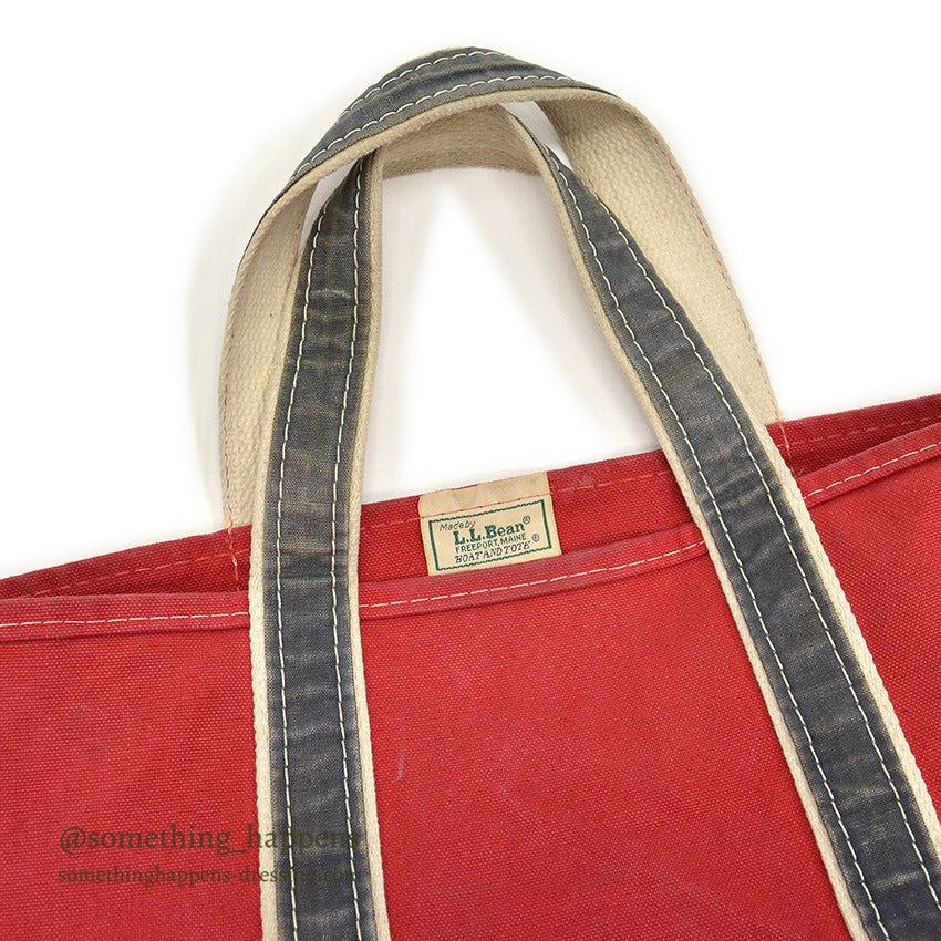 1980's LLBEAN DELUXE BOAT AND TOTE RED & NAVY... LARGE