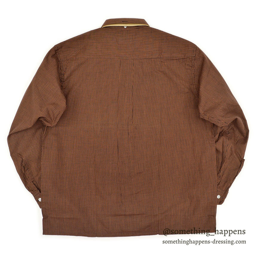 1950's~ DEADSTOCK COLEBROOKE BROWN/BLACK PIN CHECK L/S SHIRT... L