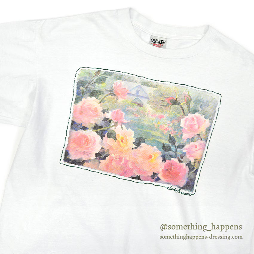 1990's ONEITA JUDY BUSWELL FLOWER ART PRINT T-SHIRT ... XL