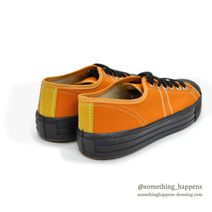 1970's DEADSTOCK UNKNOWN ORANGE/BLACK CANVAS SHOES...8