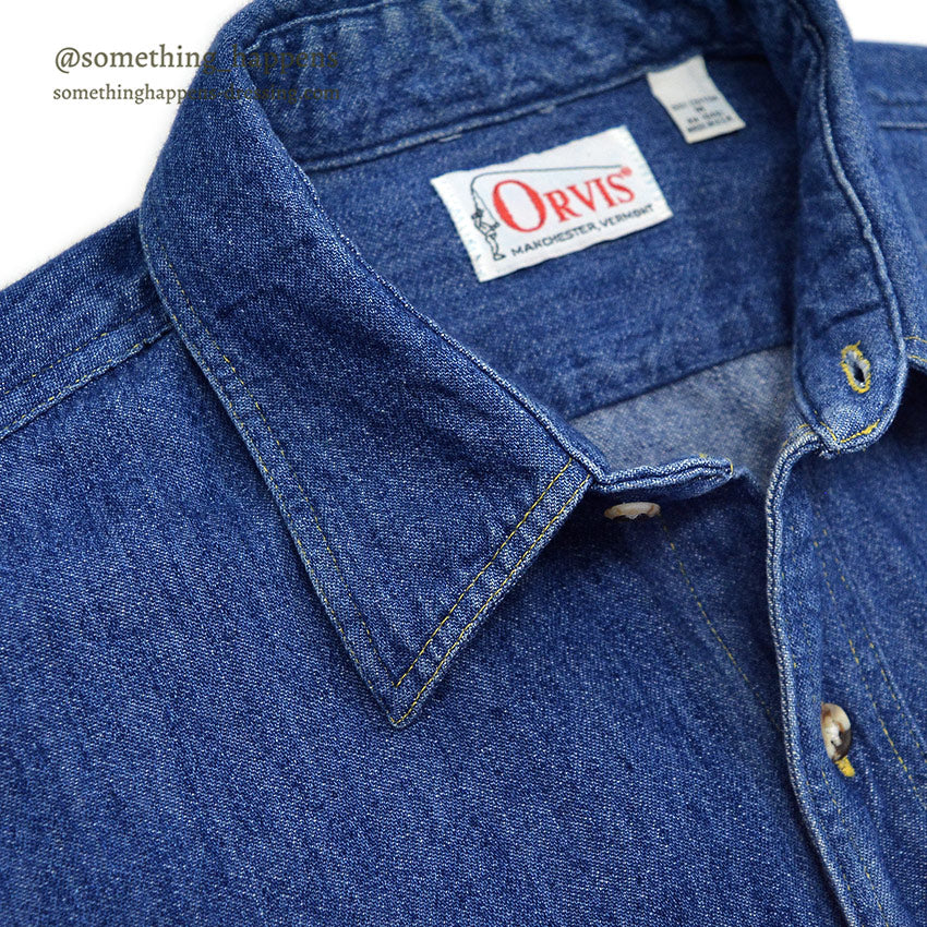 1980's ORVIS DENIM WORK SHIRT ... M