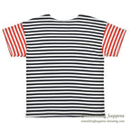 ~1980's JANTZEN BLACK / RED STRIPE POCKET T-SHIRT ... M