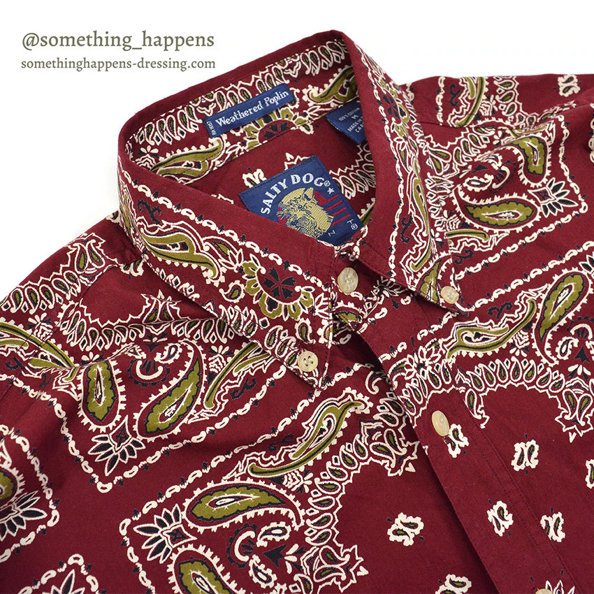 1990's GANT SALTY DOG BANDANA PATTERN B/D SHIRT...M