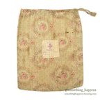 1910's~ WW1 ERA AMERICAN RED CROSS FLORAL FABRIC DITTY BAG...