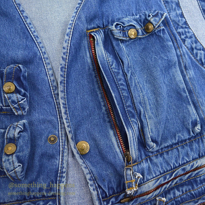 1990's BANANA REPUBLIC DENIM PHOTO JOURNALIST VEST...L