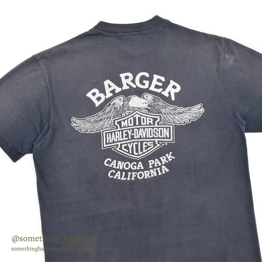 1980's HANES HARLEY-DAVIDSON FADED BLACK T-SHIRT ... L