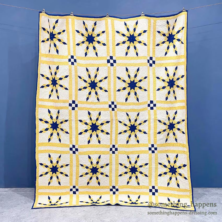 EIGHT POINT STAR PATCHWORK QUILT... 188cm/156cm