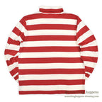1990's LAND'S END COTTON TURTLE NECK L/S SHIRT RED/WHITE STRIPE ... XL