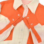 1970's~ INDIA TWO-TONE WESTERN SHIRT... L