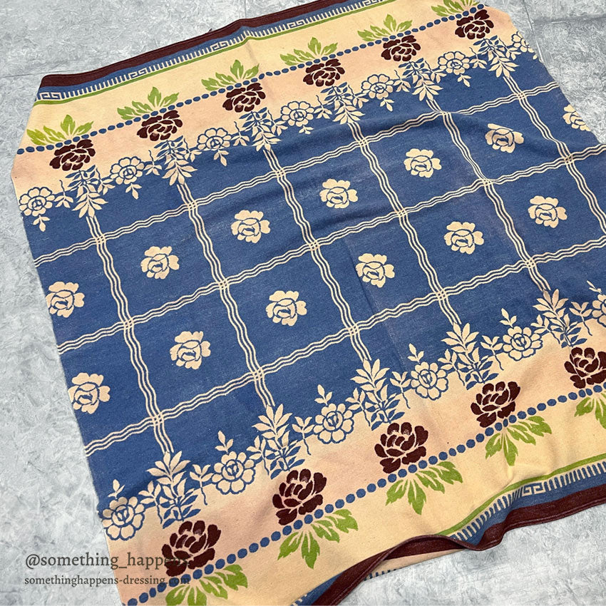 ~1950's BEACON FLORAL PATTERN BLANKET ... 180cm/160cm