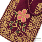 1950's~ KHYBER HAND MADE EMBROIDERED RED VELVET SHOULDER BAG...